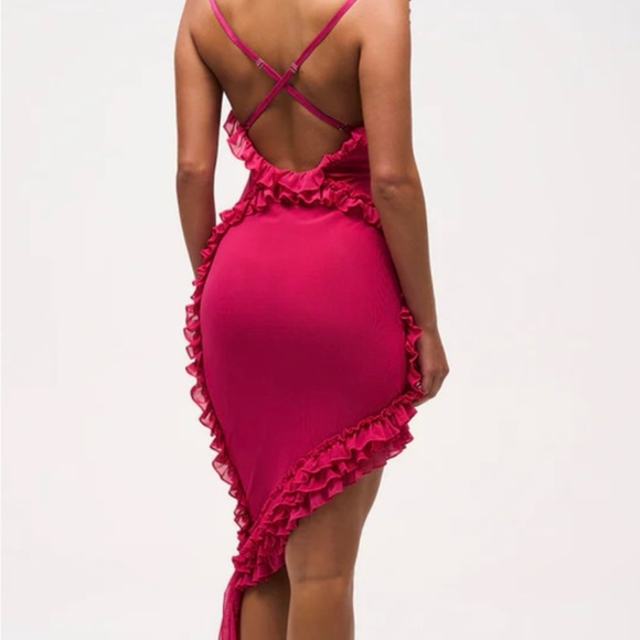 Asymmetrical Ruffle Dress - Picture 2 of 3